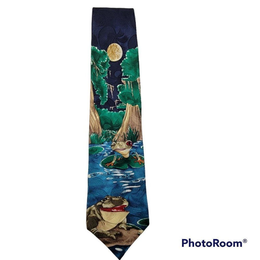 Budweiser Frogs Mens Neck Tie 1995 Silk Anheuser-Busch‎